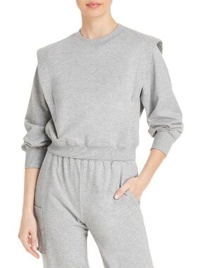 NWT LINI ‘Gabby’ Crewneck Pullover Ribbed Trim Sweatshirt in “Light Gray” Size L